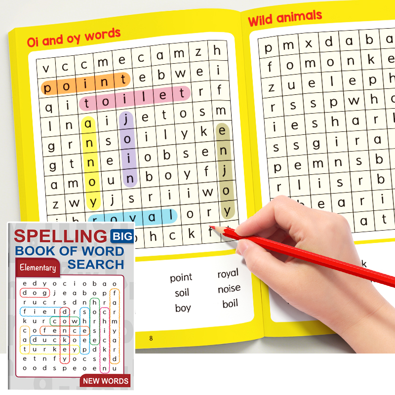 Party Games New Year - 32-seitiges Wortfinderspiel-Buch, englisches Wortfinderspiel mit Antworten,