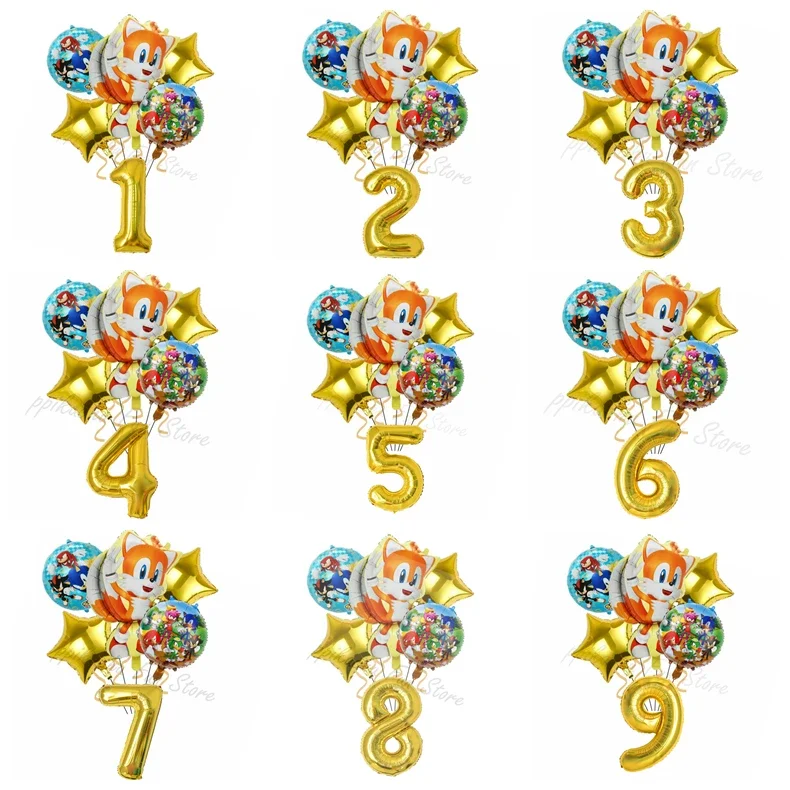 Party Games Good - 6-teiliges Anime Shadow Cartoon Ballon-Set, Spielthema,