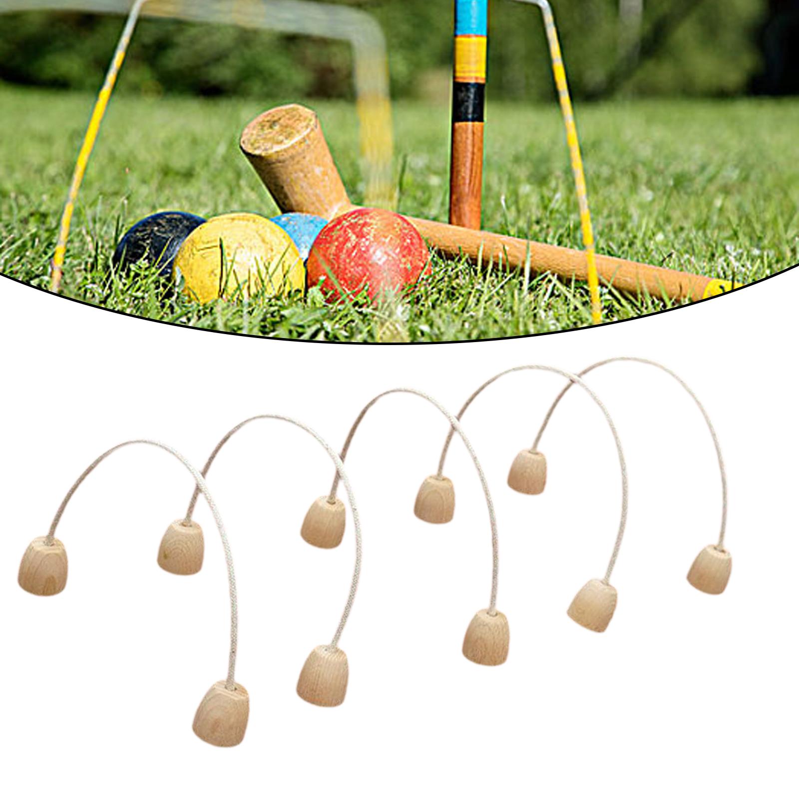 Croquet Set Lawn - Holz-Croquet-Ringe Outdoor Gateball Wicket-Set für Familien-Gartenspiele