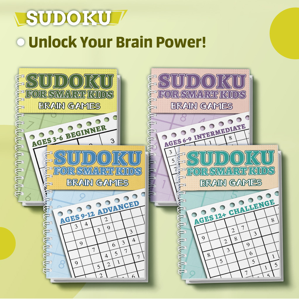 Party Games New Year - Kinder-Sudoku-Puzzlebuch-Set, Denkspiele für Intelligente Kinder im